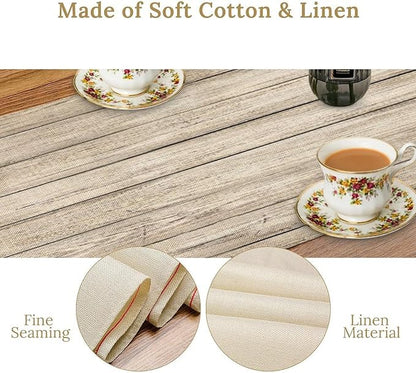 Rustic Wood Table Runner Wooden Board Background Vintage Planks Picture Art - Image 5