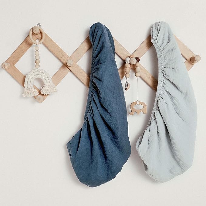Muslin Bassinet Fitted Sheets, 2 Pack - Image 8