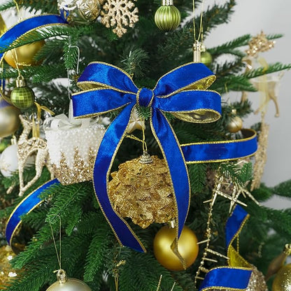 MEEDEE Crushed Royal Blue Velvet Ribbon - Image 4