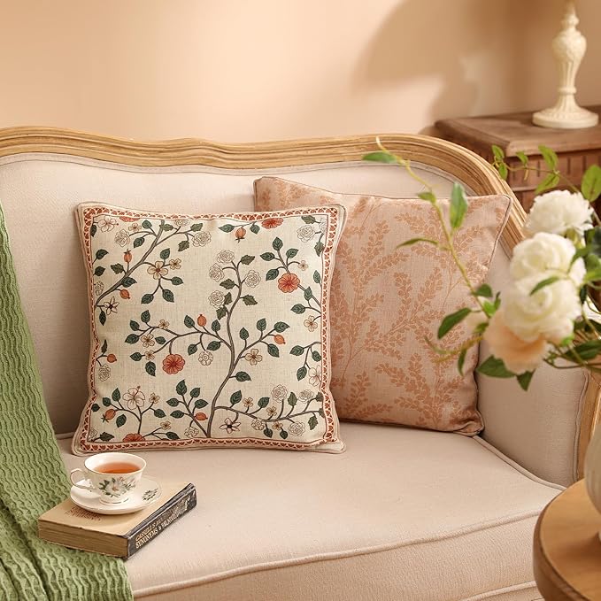 ISAENNE Design Linen Classic Throw Pillow Covers 18"x18", French Farmhouse - Image 6