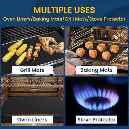 4Pack Oven Liners for Bottom of Electric Gas Oven, Thick Heavy Duty Nonstick - Image 7