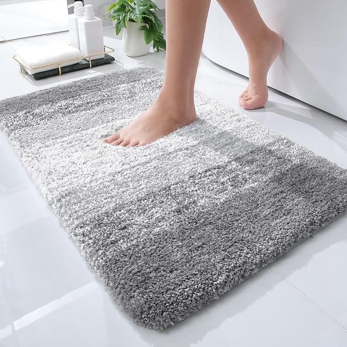 OLANLY Bathroom Rugs Mat 24x16, Extra Soft Absorbent Microfiber Bath Rugs by OLANLY