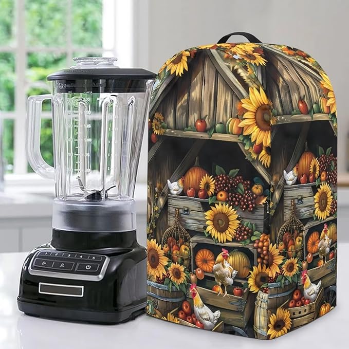 Sunflowers Wooden Shelves Blender Cover by Unknown