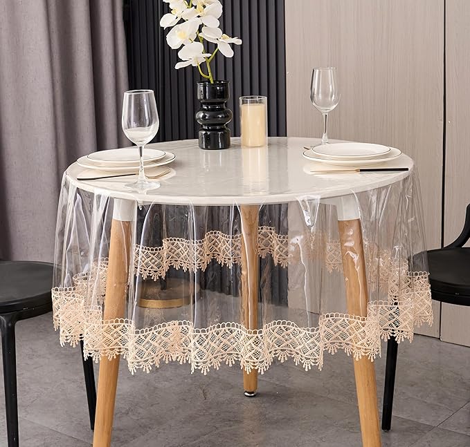 Clear Vinyl Tablecloth Protector Waterproof/Oil-Proof PVC Table Cloth by Pioggia