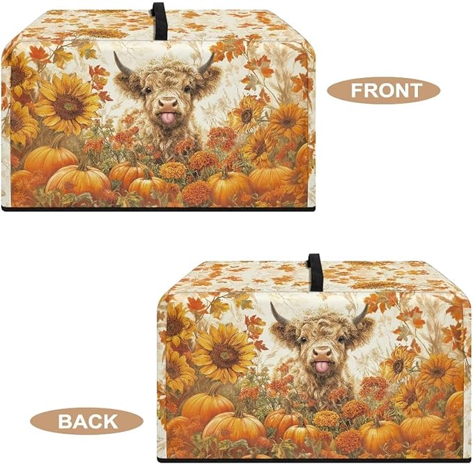 Microwave Ovens Dust Cover, Thanksgiving Highland Cattle Heat-Resistant - Image 5