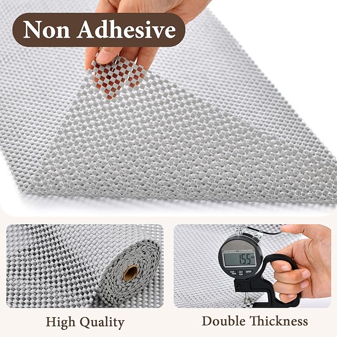 Shelf Liners for Kitchen Cabinets Non Adhesive Shelf Liner Paper Non-Slip - Image 3