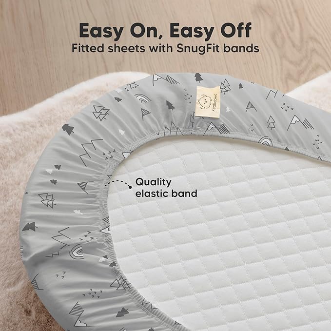 2-Pack Organic Bassinet Sheets for Girls, Boys - Image 5