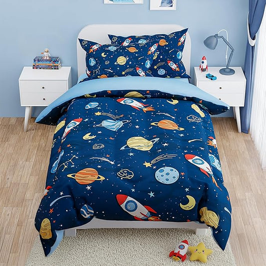 SANDJEST Outer Space Comforter Set Twin Size 68x86in by SANDJEST