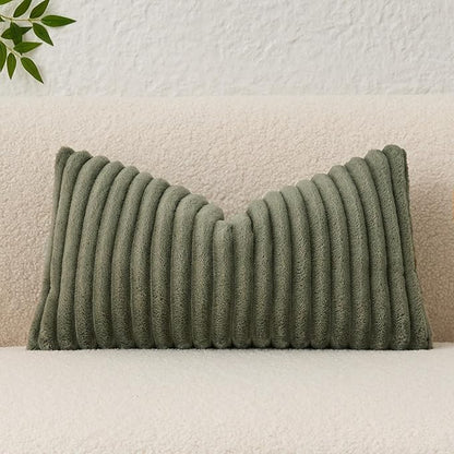 Kevin Textile Soft Plush 12x20 Inch Lumbar Pillow Cover 1 Pack, Luxury Fluffy by KevinTextile
