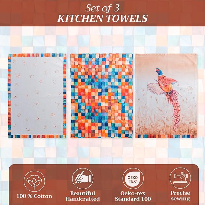 Maison d' Hermine Kitchen Towels Set of 3 100% Cotton 20" x 27.5" Reusable - Image 2