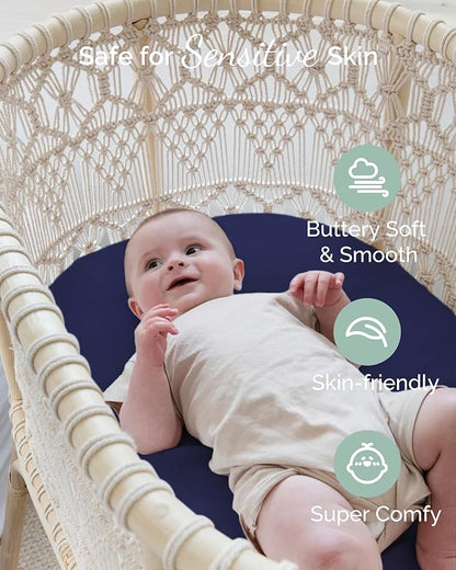 Bassinet Fitted Sheets for Delta Children and Simmons Kids, Fits 16 x 32 Inch - Image 5