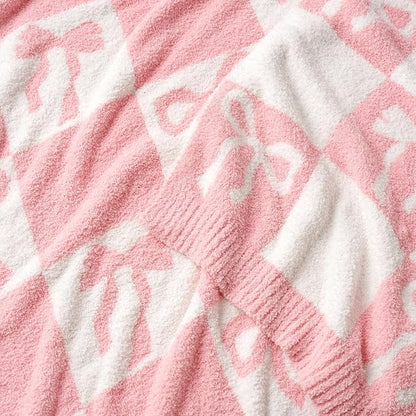 Snuggle Sac Bow Throw Blanket for Couch Microfiber Fluffy Warm Cozy Fuzzy - Image 7