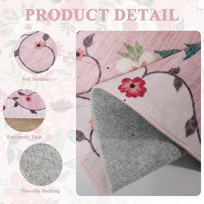 DUKINO 9x12 Area Rug, Floral Rugs - Image 6