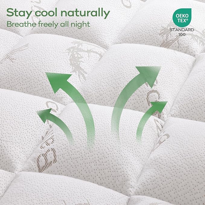 OLANLY Full Mattress Topper – Viscose Made from Bamboo, Cooling Soft Full - Image 3