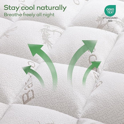 OLANLY Queen Mattress Topper – Viscose Made from Bamboo, Cooling Soft Queen - Image 3