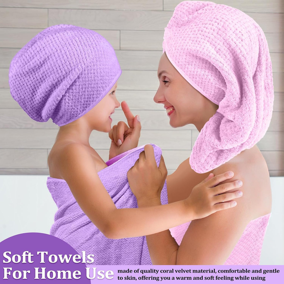 preboun 12 pcs bath towels set washcloths microfiber,pastel, close-up detail