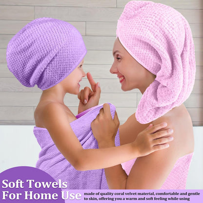 preboun 12 pcs bath towels set washcloths microfiber,pastel, close-up detail