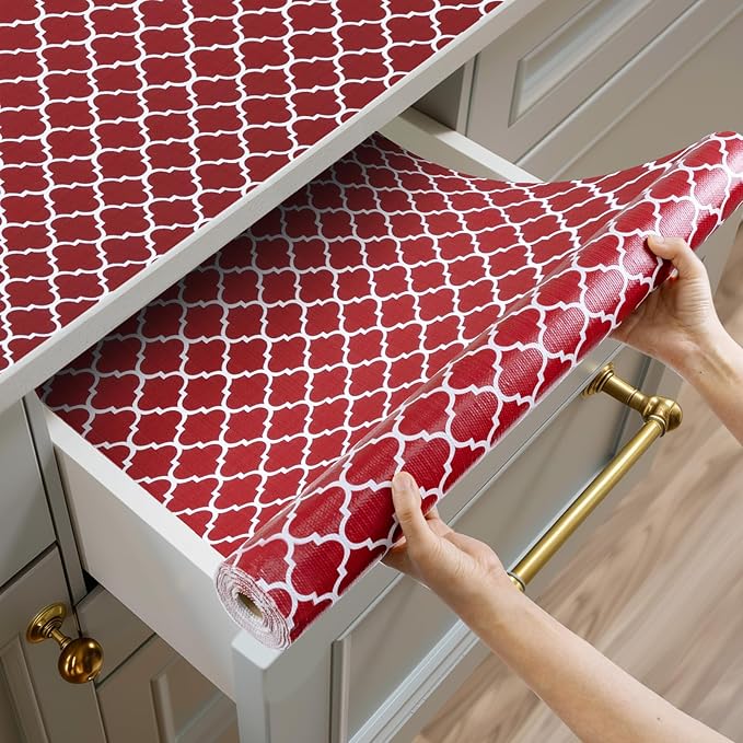 Shelf and Drawer Liner for Kitchen Cabinets Non-Adhesive, Strong Grip Non-Slip by Shinlendid
