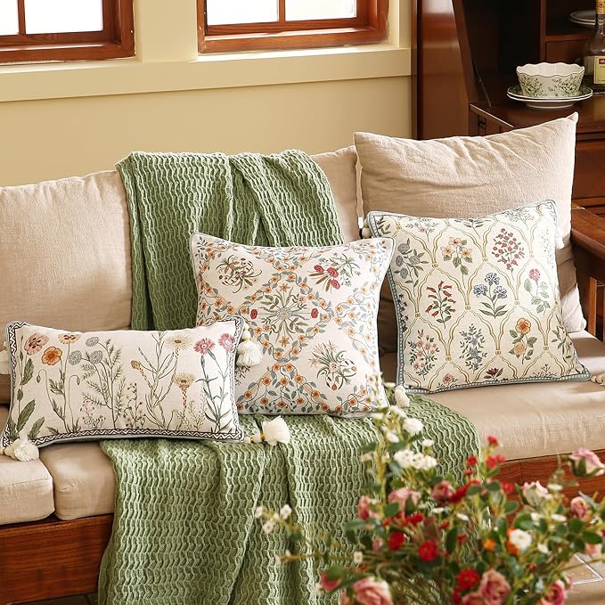 ISAENNE Design Linen Throw Pillow Covers 12"x20", Rectangle Minimalist Cushion - Image 7