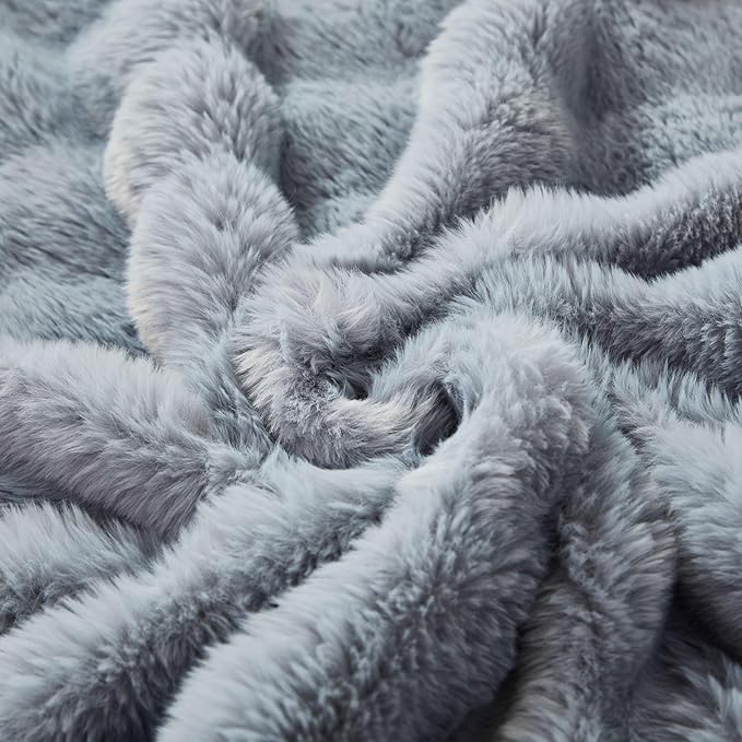 Faux Fur Throw Blanket for Couch Cozy Fuzzy Soft Plush Thick Fluffy Fleece - Image 3