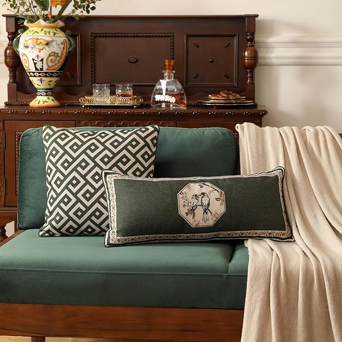 ISAENNE Design Linen Classic Vintage Throw Pillow Covers 18"x18", Minimalist - Image 5