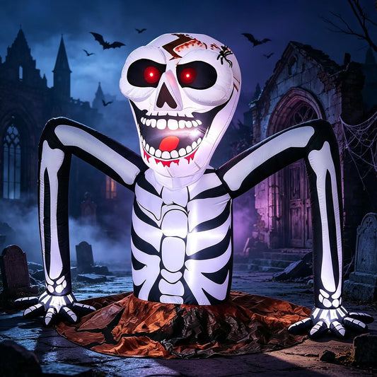 5 FT Halloween Inflatable Skeleton Rising from Ground Outdoor Decoration