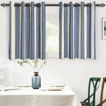 DriftAway Farmhouse Vertical Striped Linen Blend Textured Light Filtering Semi by DriftAway