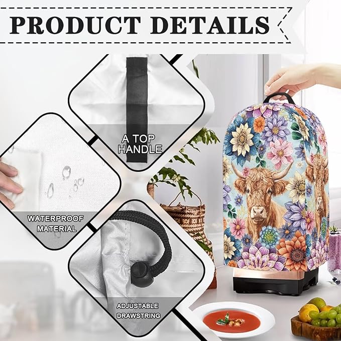 Kitchen Countertop Blender Cover Appliance Dust Protection Anti Fingerprint - Image 5