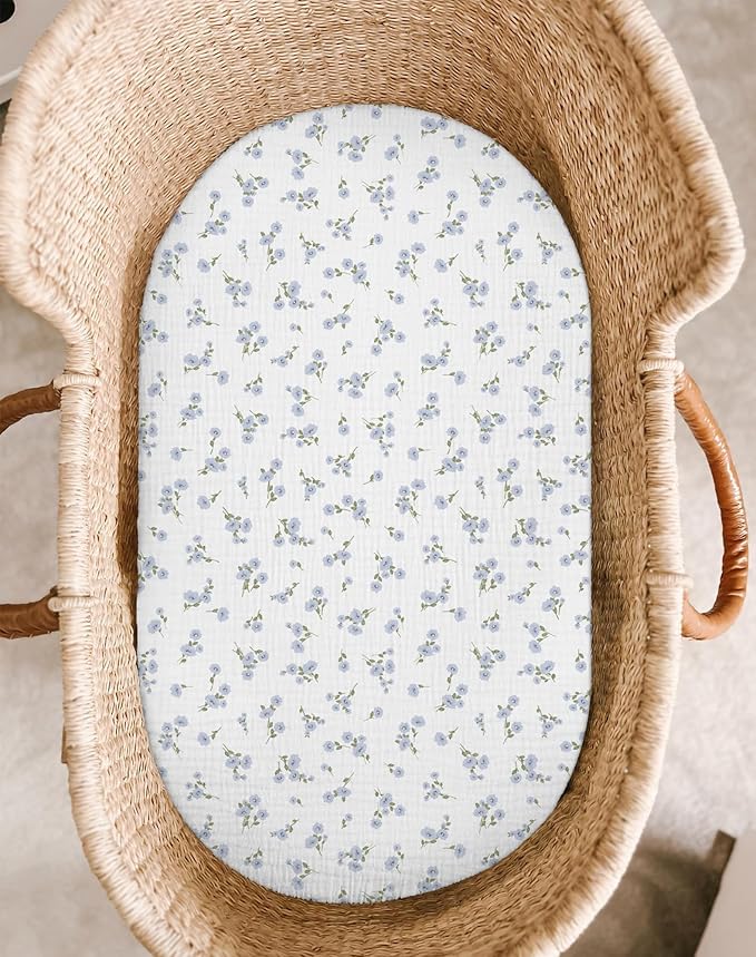 Bassinet Sheet for Baby Boy and Girl 2 Pack, Fitted Sheets for Rectangle - Image 2