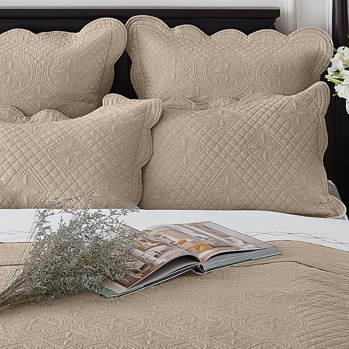 Calla Angel Sage Garden Luxury Pure Cotton Matelasse Quilted Pillow Sham - Image 3