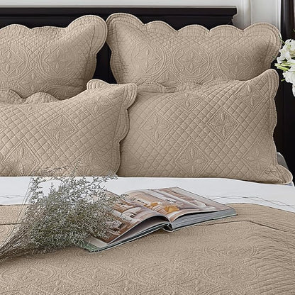 Calla Angel Sage Garden Luxury Pure Cotton Matelasse Quilted Pillow Sham - Image 3