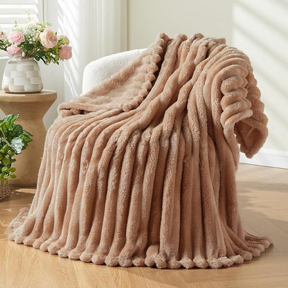NEWCOSPLAY Super Soft Throw Blanket Taupe Premium Silky Flannel Fleece 3D by NEWCOSPLAY