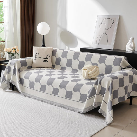 MEETSKY Couch Cover for Dogs Grey Couch Covers for 3 Cushion Couch Sofa Simple