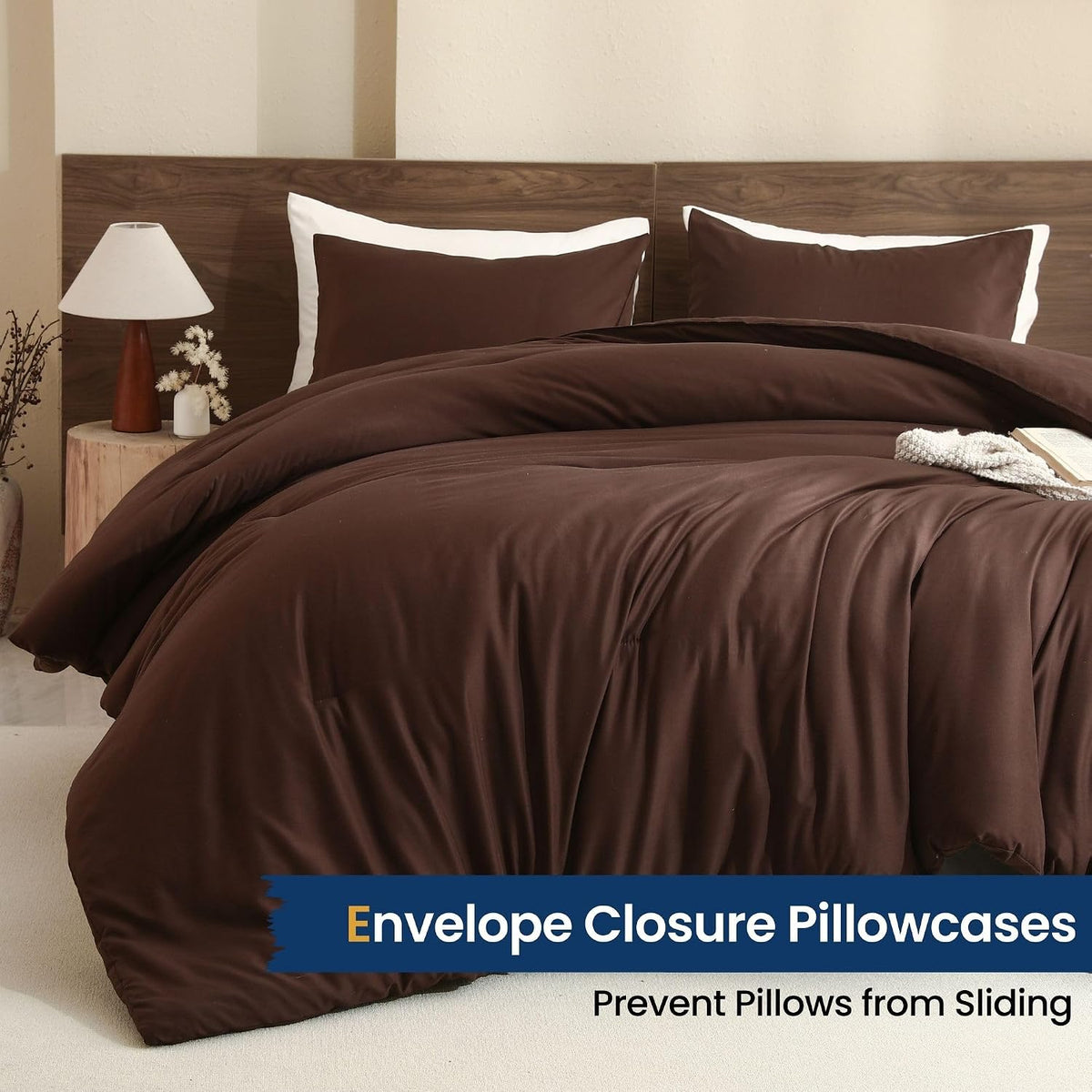 paxrac brown oversized queen comforter set 98x98in, 3 showing dimensions