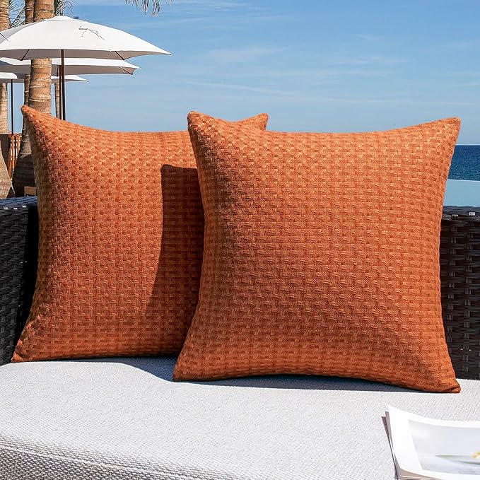 Kevin Textile Fall Outdoor Waterproof Throw Pillow Covers Pack of 2 Farmhouse by KevinTextile