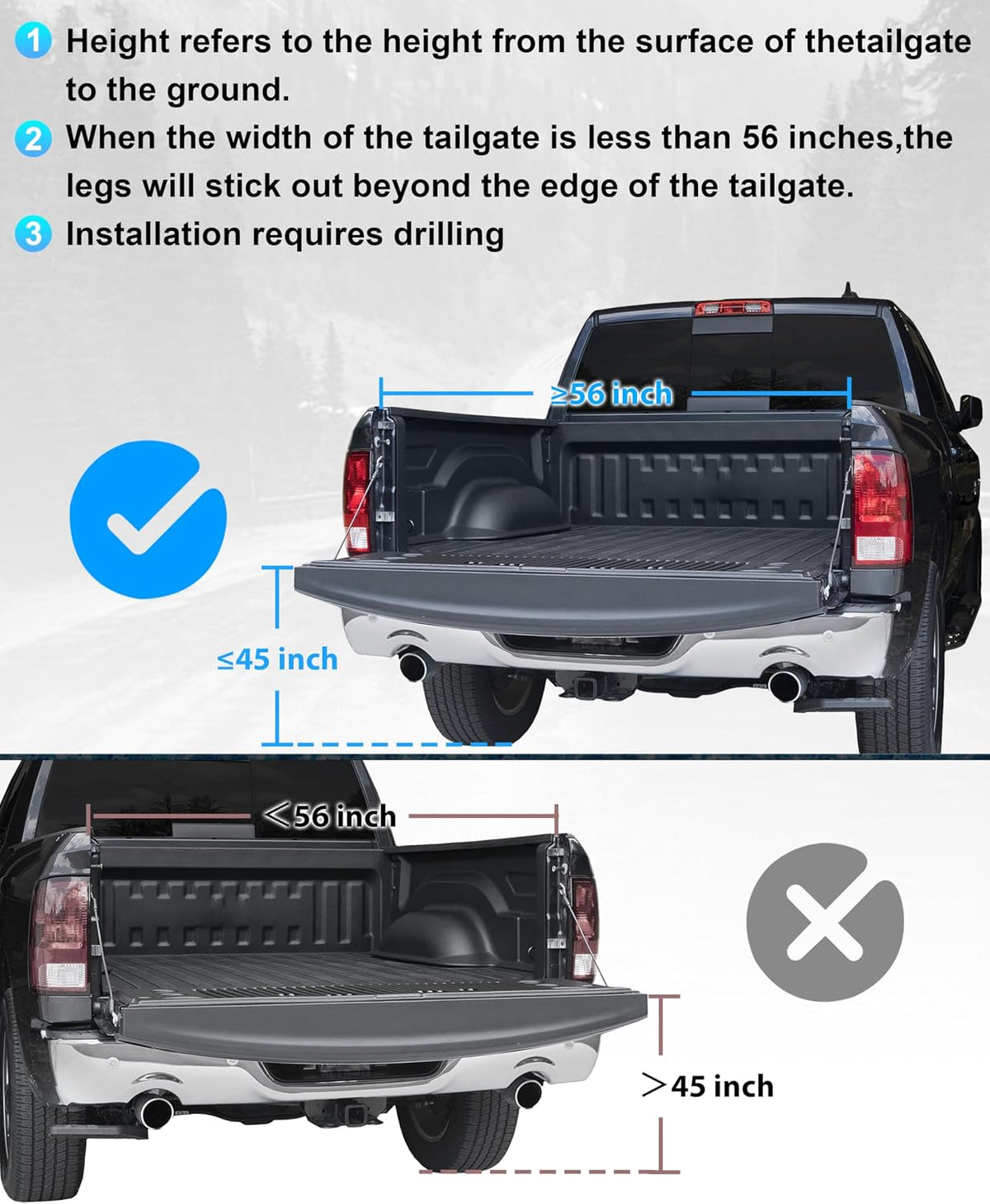 rotatable universal pickup truck tailgate ladder, 600-lb capacity on a desk or shelf