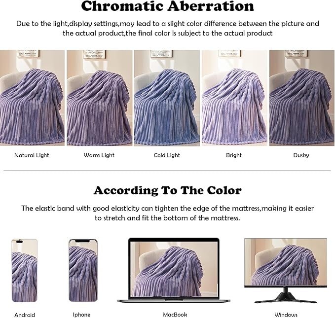 NEWCOSPLAY Super Soft Throw Blanket Lavender Premium Silky Flannel Fleece 3D - Image 6