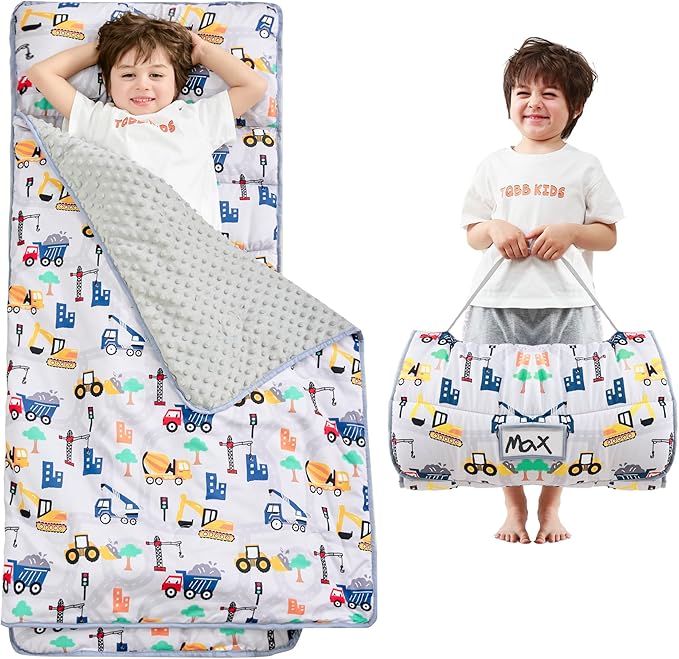 Toddler Nap Mat with Pillow and Blanket, Extra Large Rolled Napping Mats by Unknown