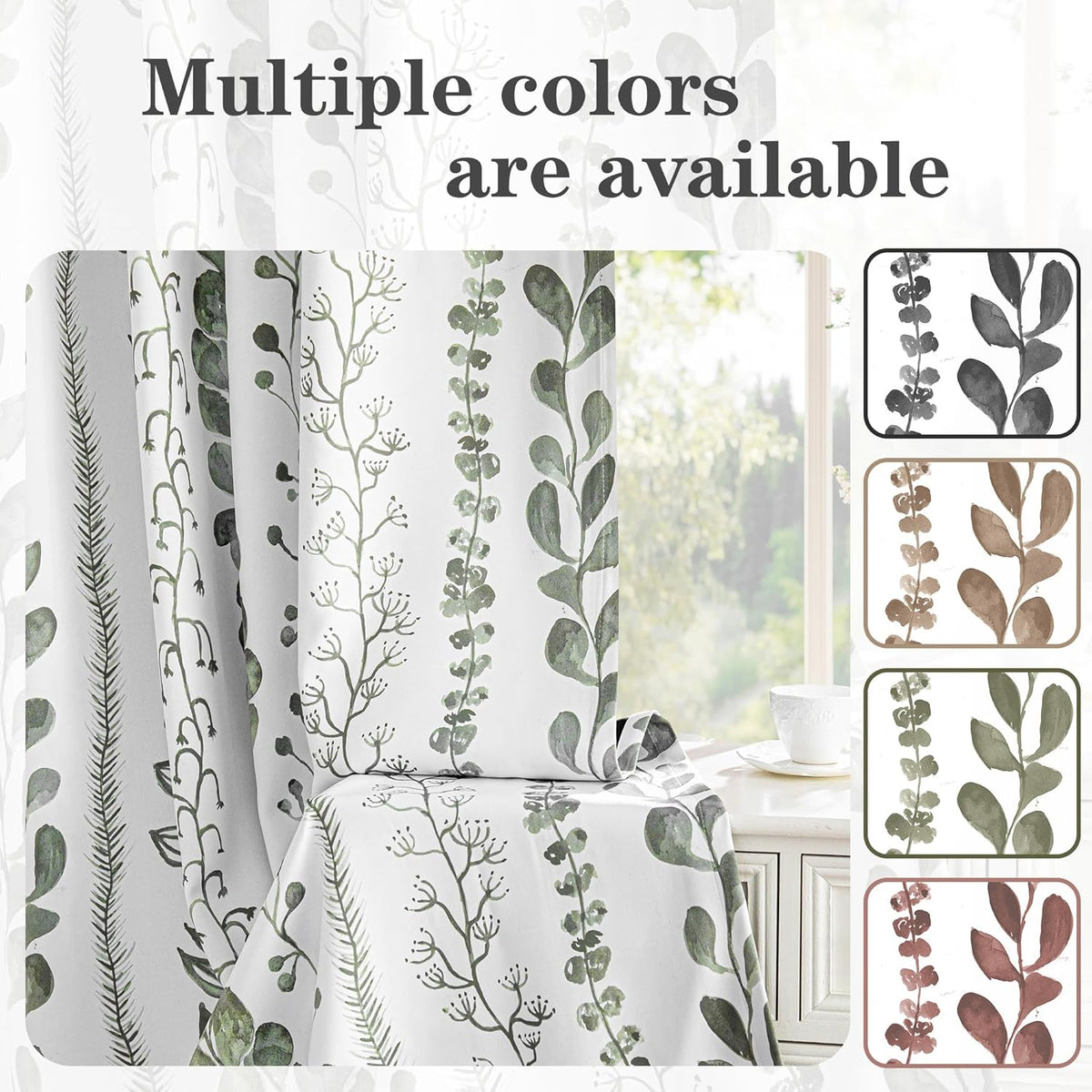 meetsky sage green blackout curtains 63 inches long shown in use
