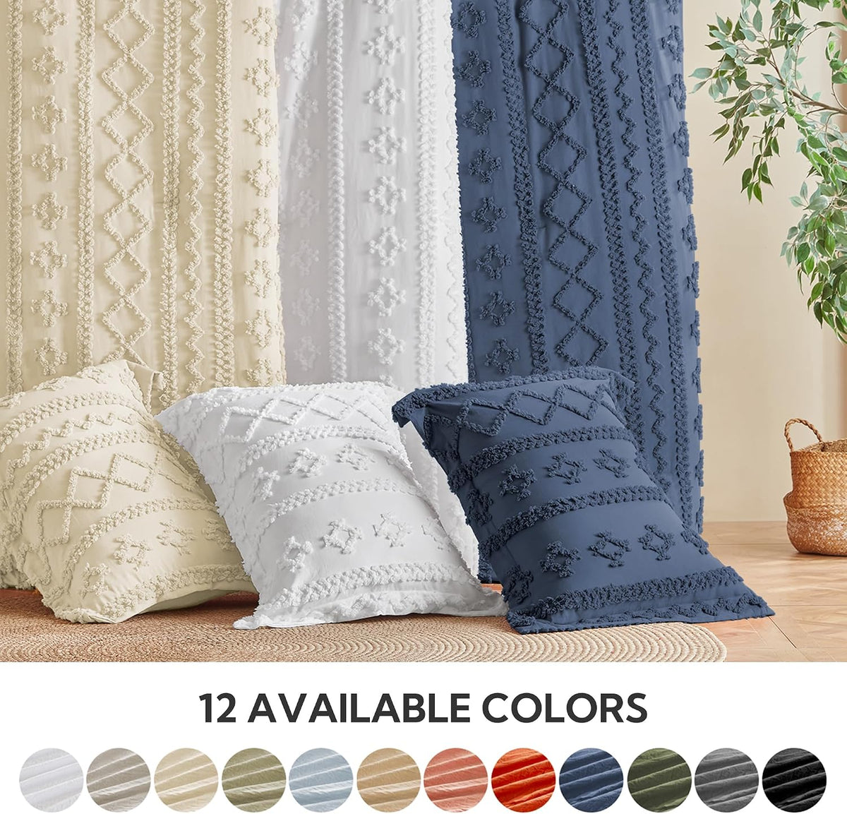 mr&hm queen comforter set 7 pieces, fluffy tufted, package contents