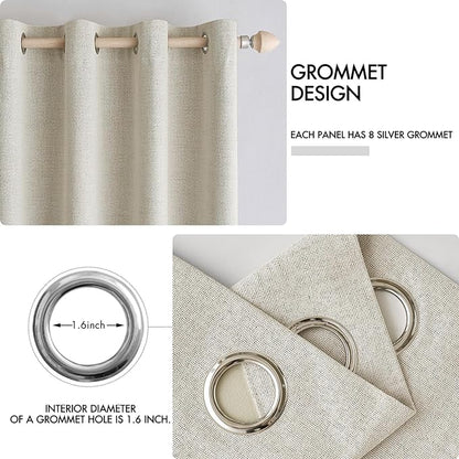 MIULEE 100% Blackout Linen Textured Curtains - Image 4