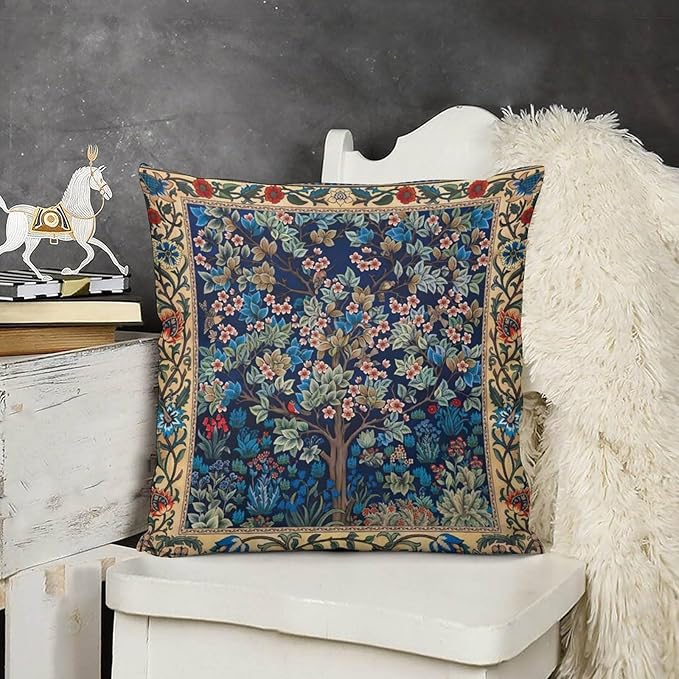 William Morris Floral Original Throw Pillow Covers Boho Art Retro Design Cozy - Image 3