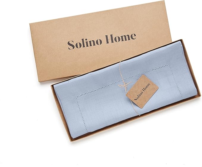 Solino Home Linen Sky Blue Table Runner 132 Inches Long - Image 5