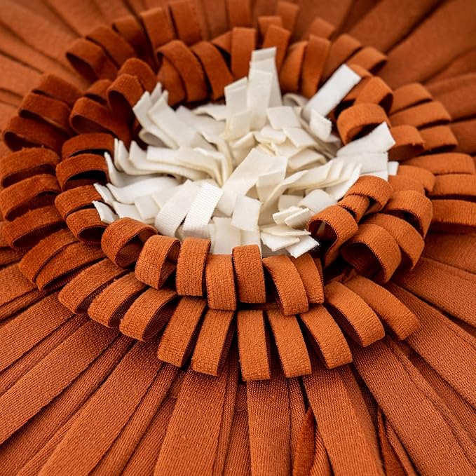 Alerfa 3D Flower Handmade Throw Pillow Cover Decorative Orange Velvet - Image 4