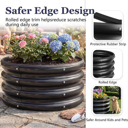 round raised garden bed, 2 pack, 2 x, front angle view