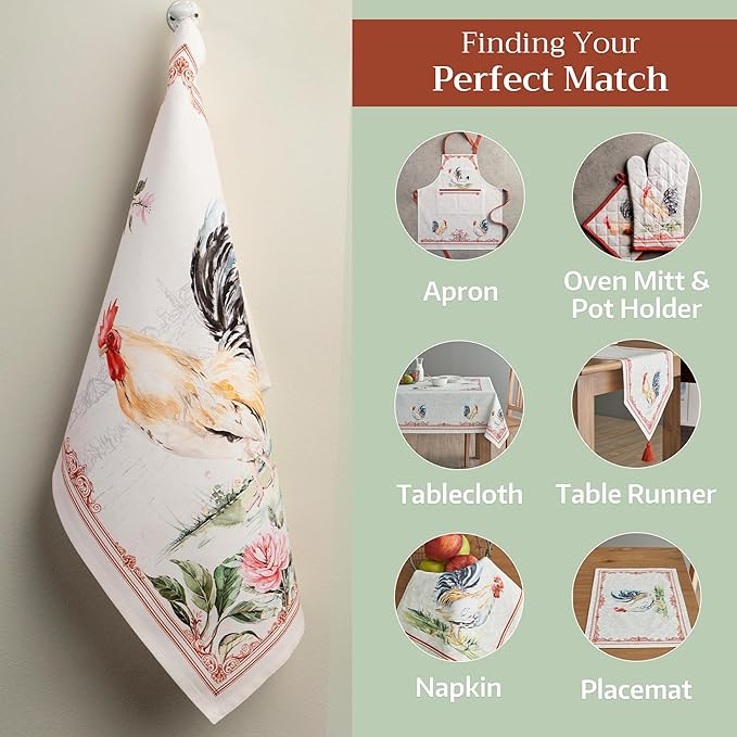 100% Cotton Kitchen Towel Campagne Maison d' Hermine Set of 2 Super Soft Highly - Image 5