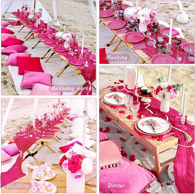 Fivenl Boho Gauze Table Runner - Image 6