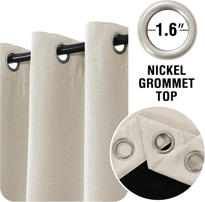 H.VERSAILTEX 90% Blackout Linen Curtains 108 Inches Long - Image 5
