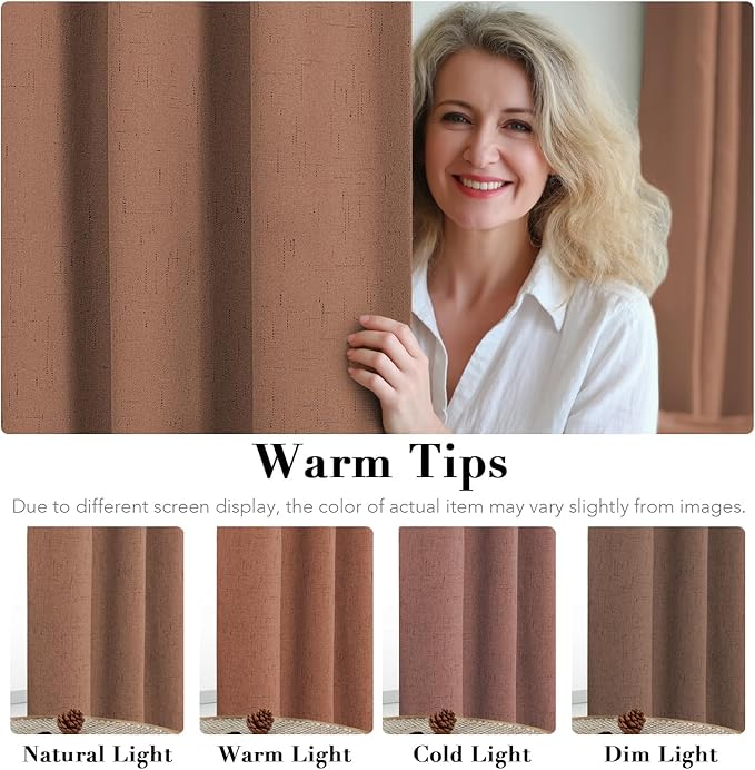 H.VERSAILTEX Linen Blackout Curtains 108 Inches Long 100% Blackout Thermal - Image 5