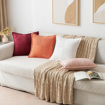 MIULEE Orange Decorative Lumbar Throw Pillow Covers - Image 4